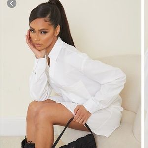 White button down dress
